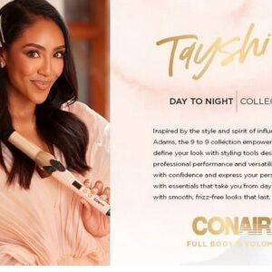 Tayshia by Conair 1.25" Tourmaline Ceramic Clip/Clipless Hair Curling Irons